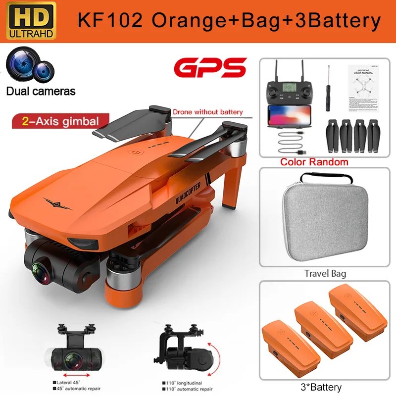 Drone Security Home - KF102 Foldable GPS Security Drone with