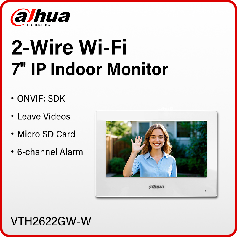 Home Security Camera System - Dahua 2-Wire WiFi Indoor Monitor 7