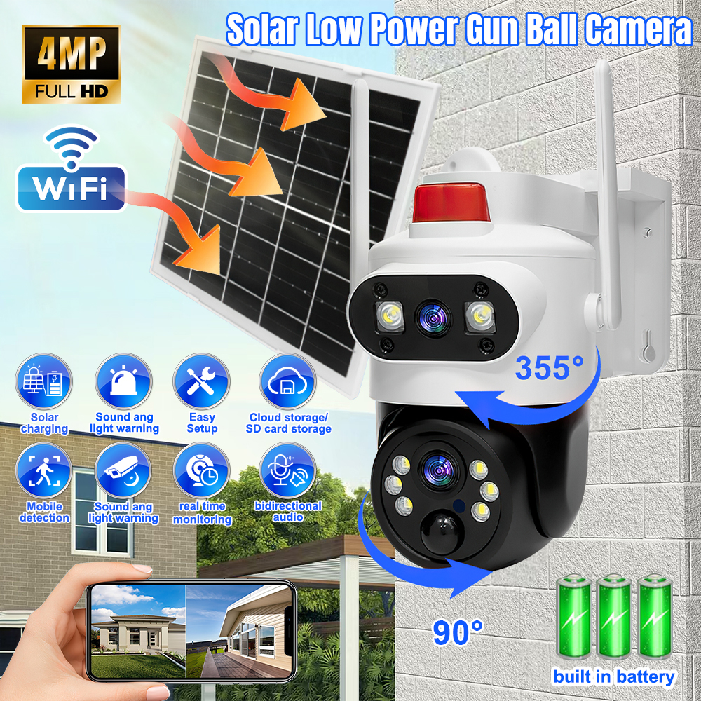 Home Security Wireless Cameras - Solar Security Cameras Wireless Outdoor Dual