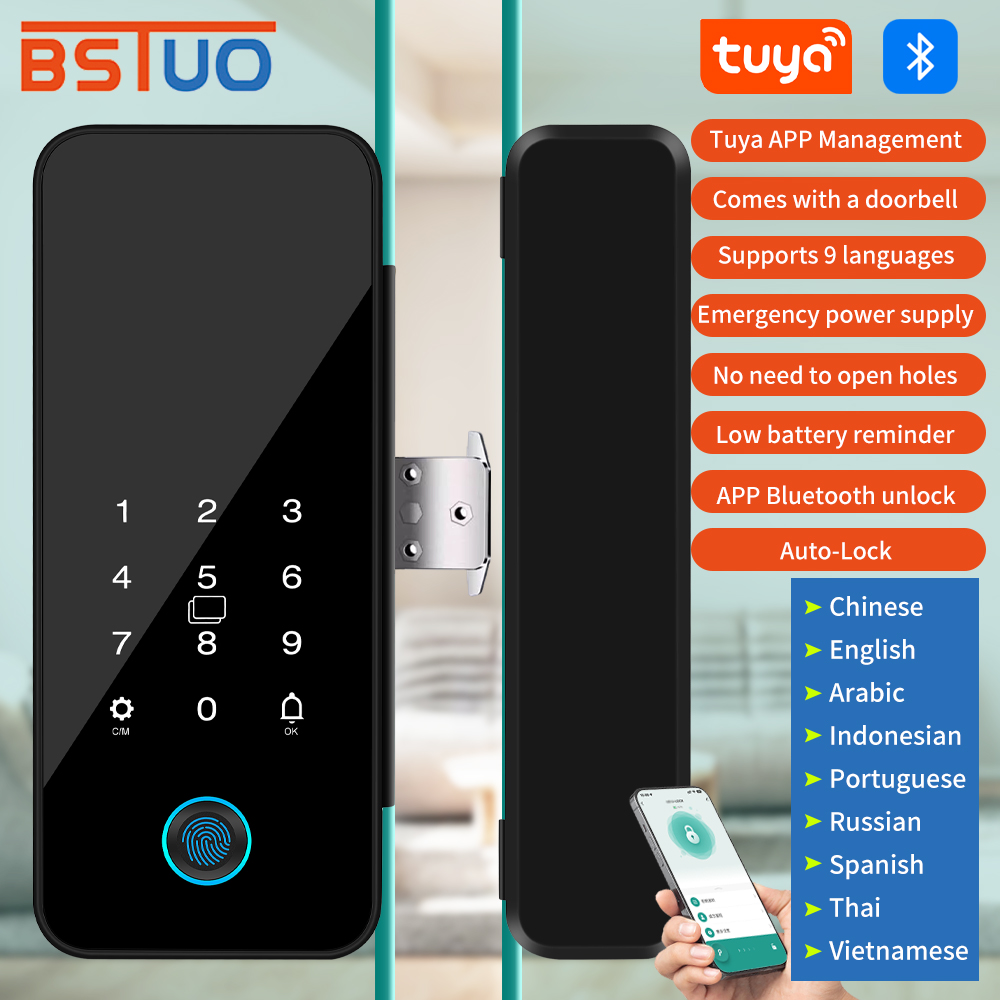 Home Security Equipment - Multifunctional Smart Glass Door Lock Electronic
