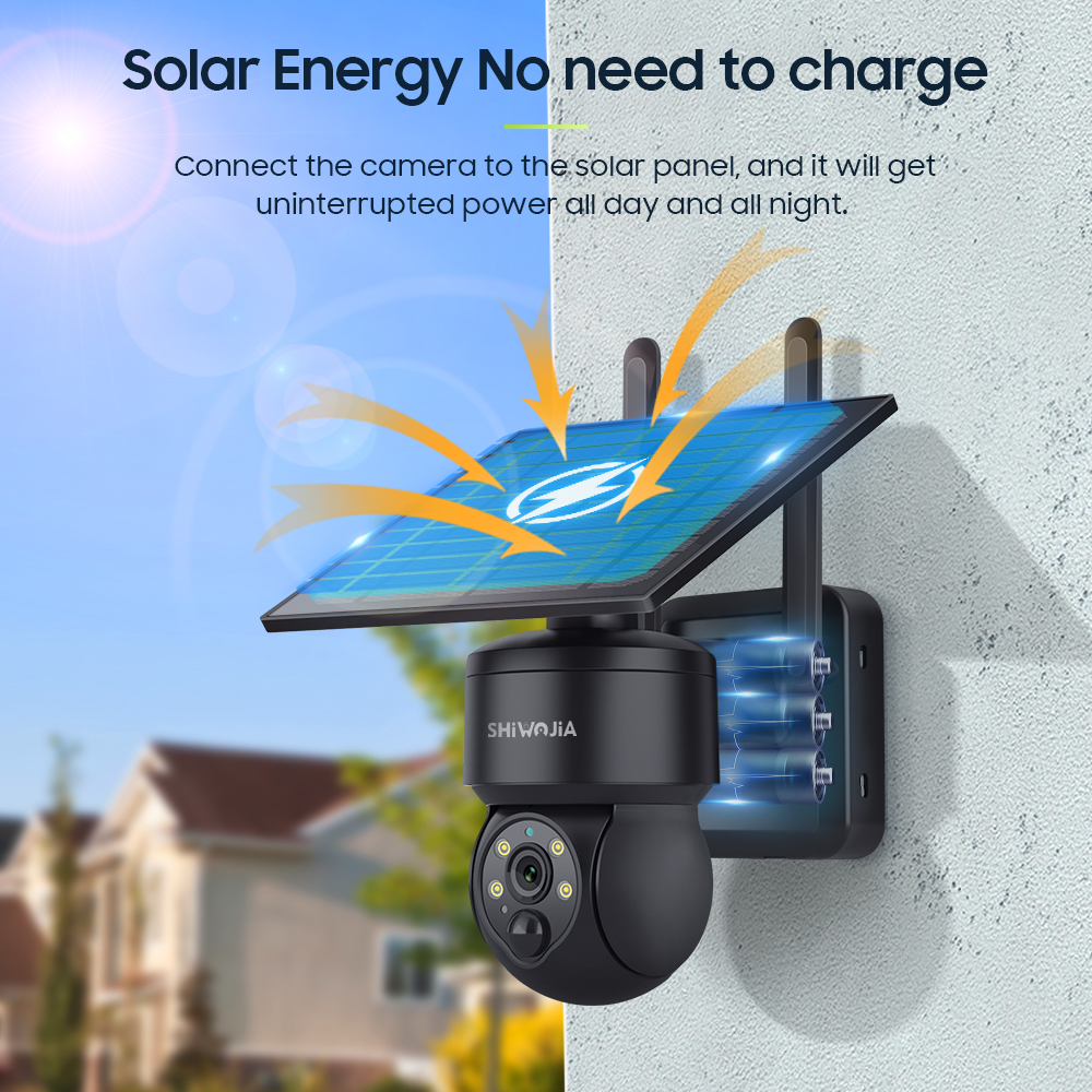 SHIWOJIA WIFI Wireless PTZ Sol - Home Security Outdoor Camera System ulasan dan harga