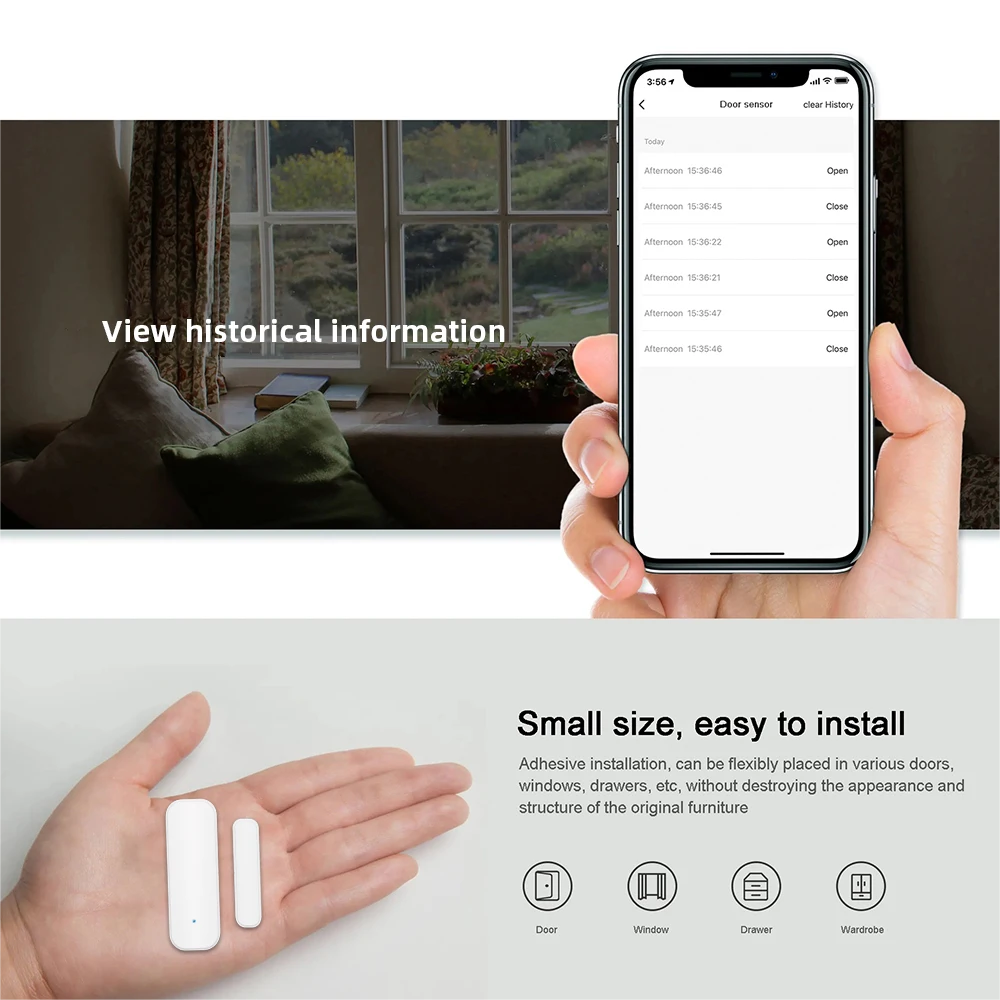 Tuya WiFi Zigbee Window Door S - Home Security Equipment ulasan dan harga