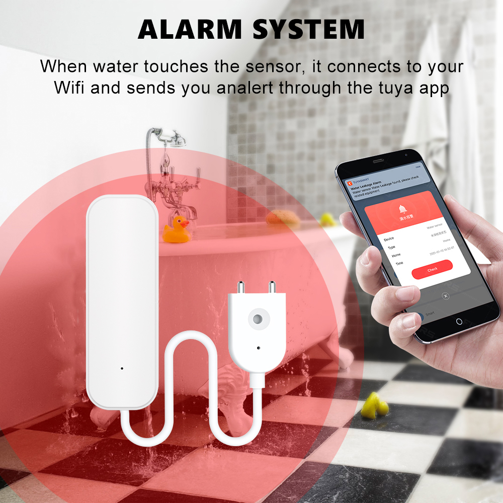 WiFi/Zigbee Water Sensor Tuya  - Home Security Equipment ulasan dan harga