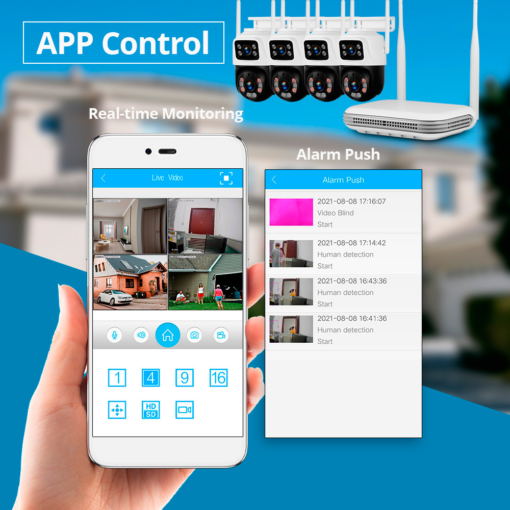 KERUI Waterproof 6MP HD Wirele - Home Security Camera System ulasan dan harga