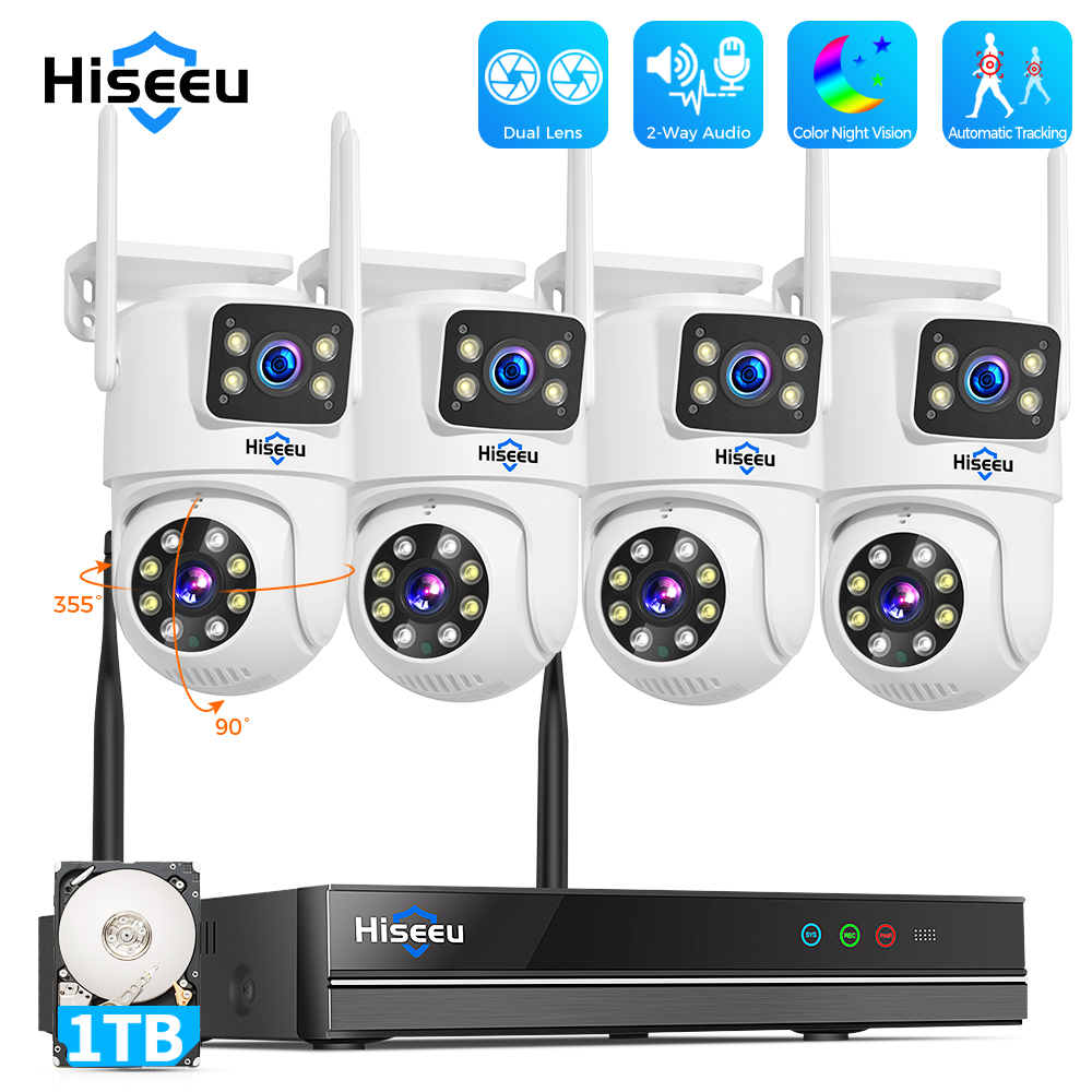 Hiseeu 6MP WiFi Dual Lens Came - Home Security Camera System ulasan dan harga