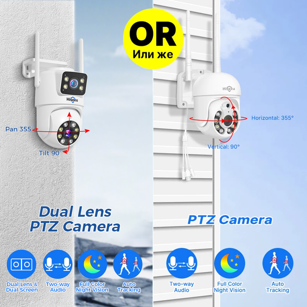 Hiseeu 6MP WiFi Dual Lens Came - Home Security Camera System ulasan dan harga