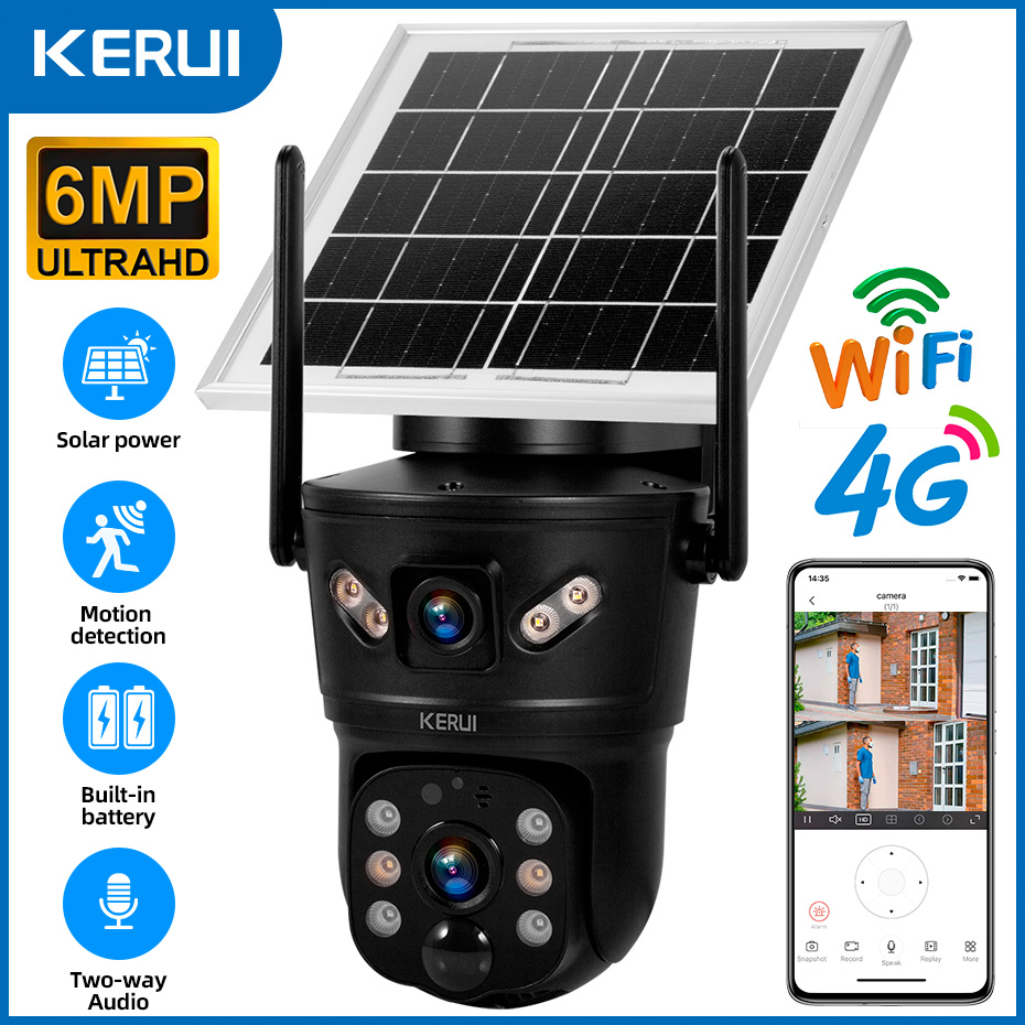 KERUI Outdoor 6MP Solar Camera - Home Security Recorder ulasan dan harga