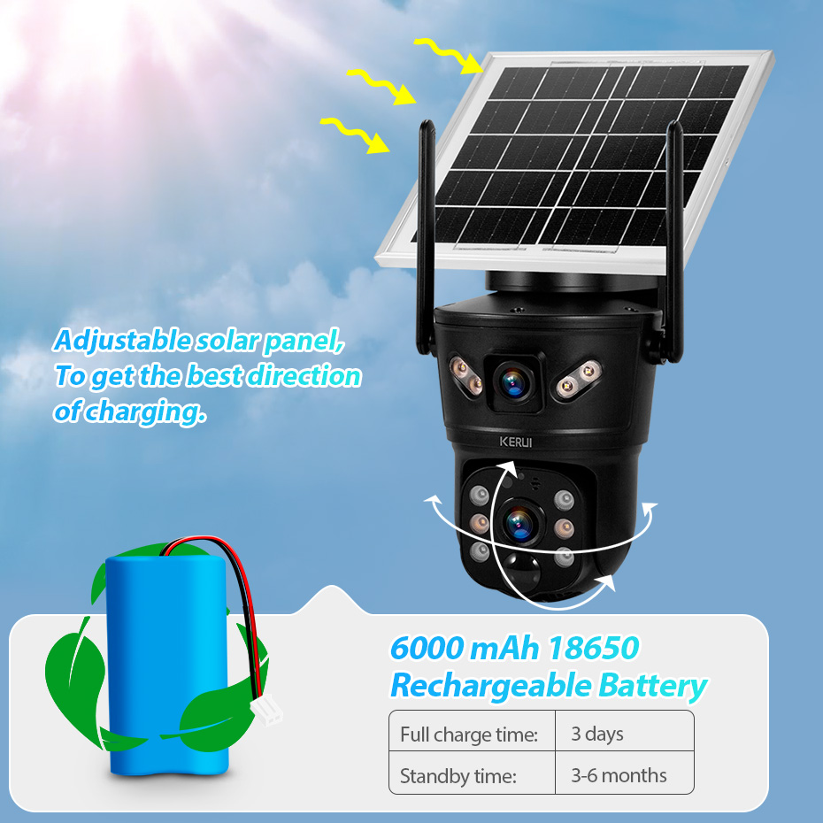 KERUI Outdoor 6MP Solar Camera - Home Security Recorder ulasan dan harga