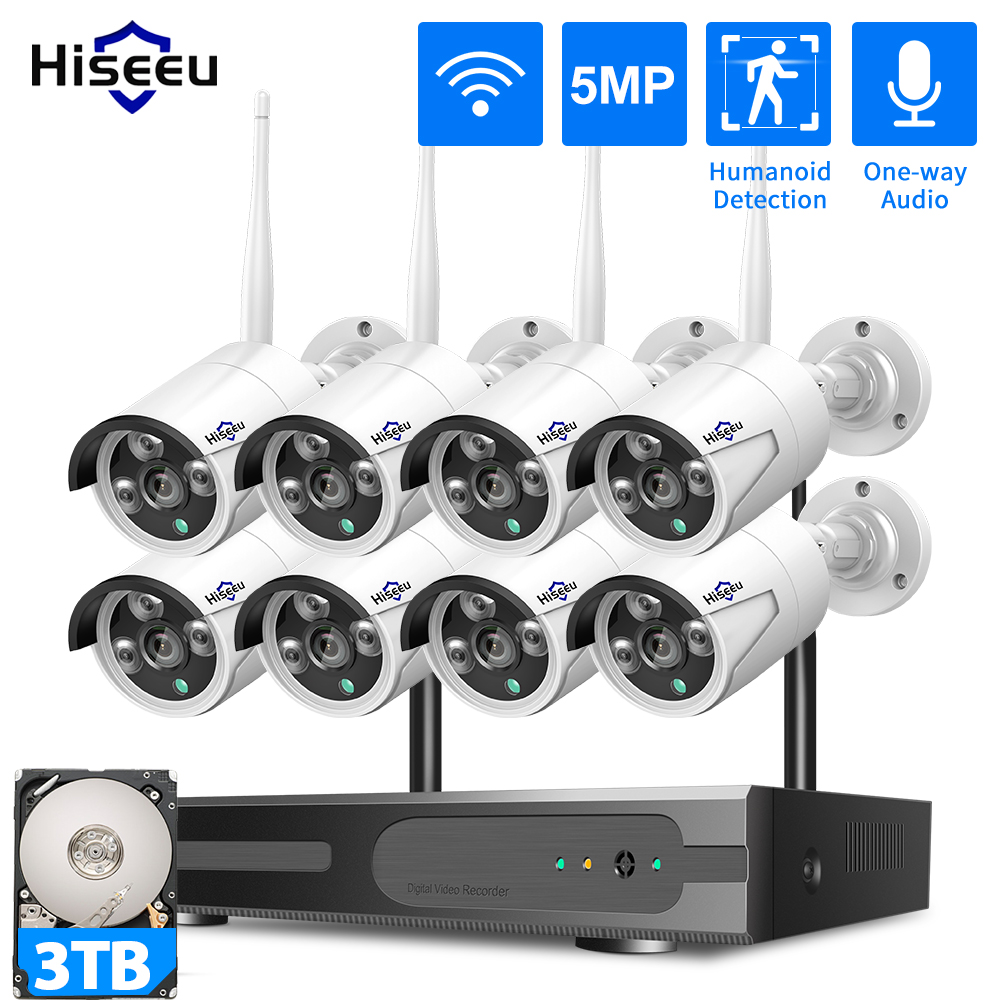 Hiseeu 3/5/8MP WiFi CCTV Camer - Home Security Camera System ulasan dan harga