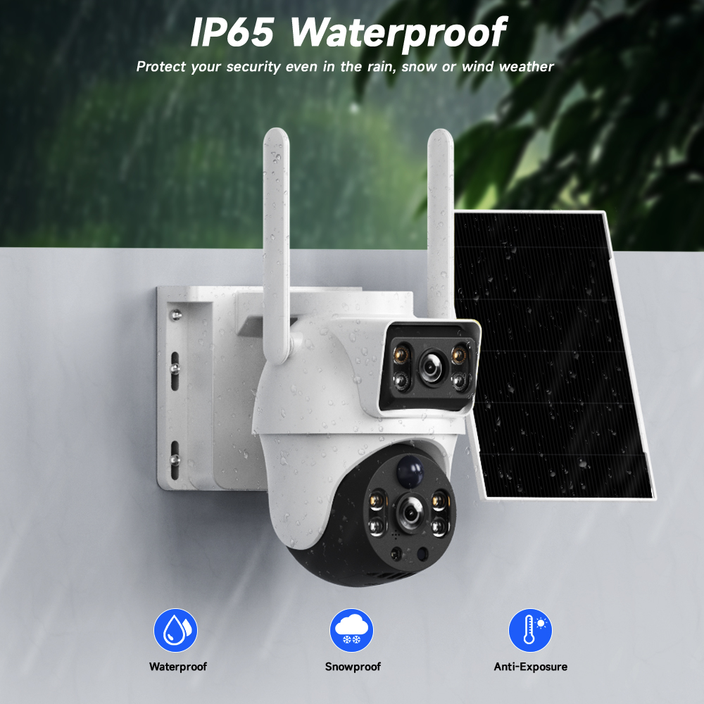 WiFi Solar Camera Dual Lenses  - Home Security Outdoor Camera System ulasan dan harga