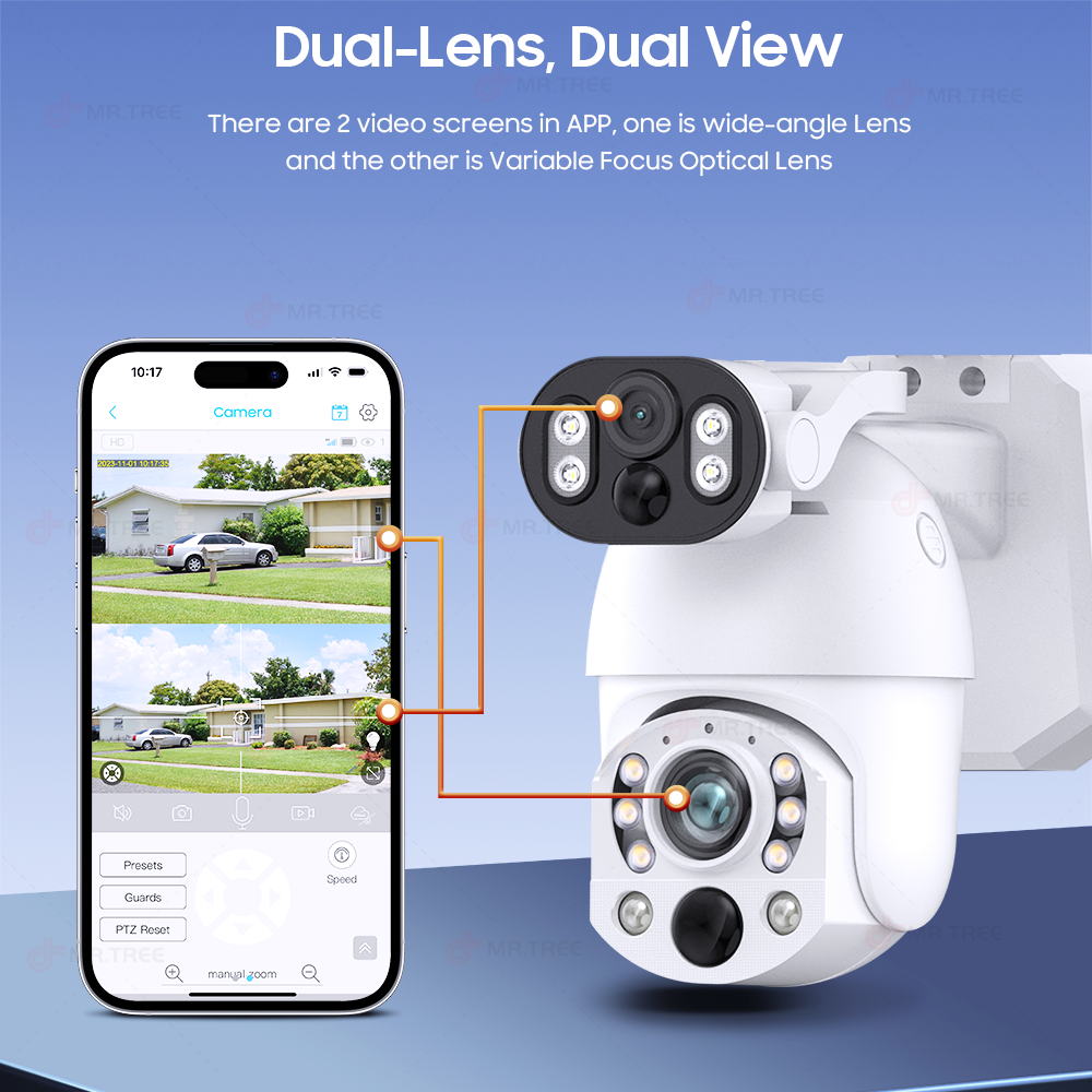 4K 50X Optical Zoom Dual Lens  - Home Security Outdoor Camera System ulasan dan harga