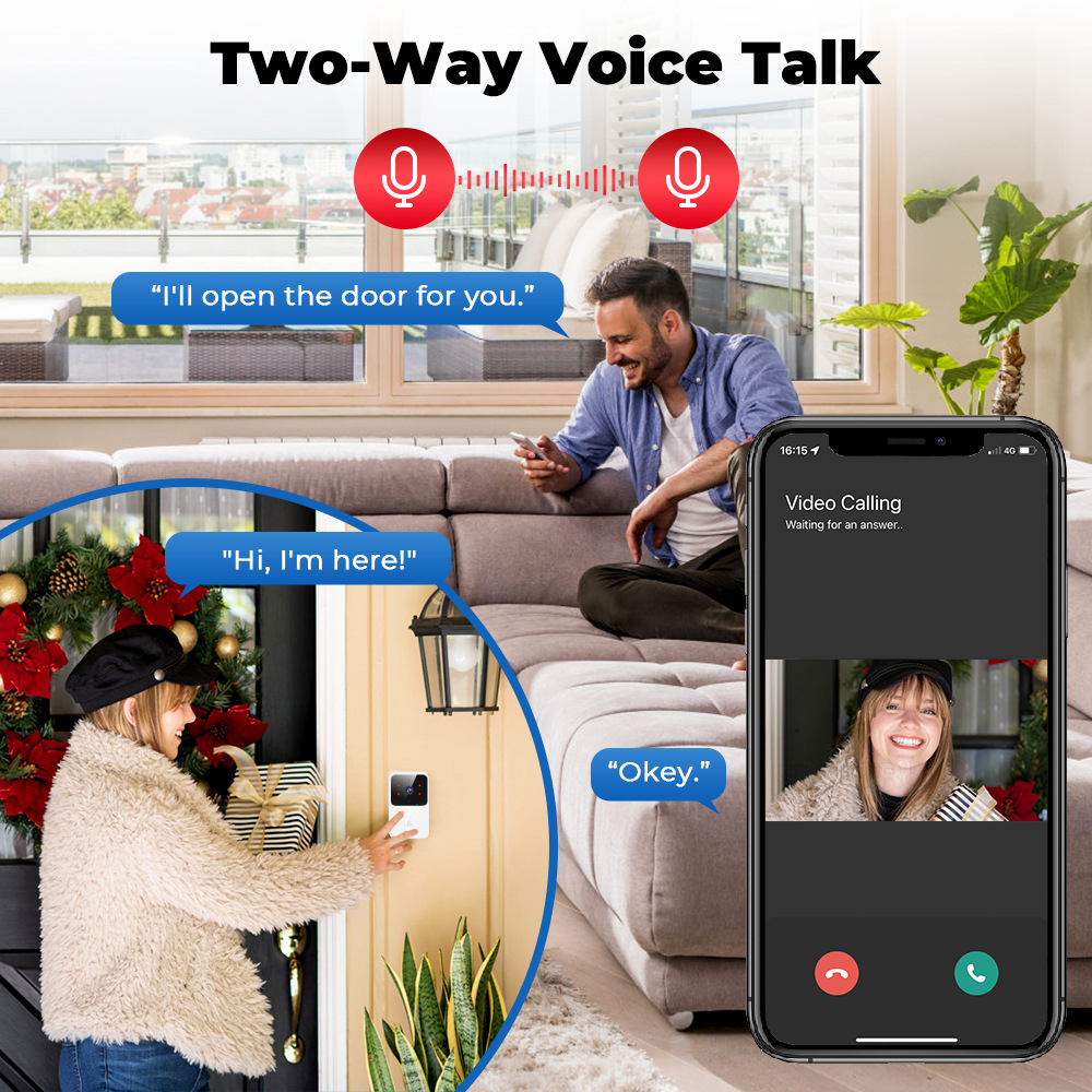 Tuya WiFi Video Doorbell Wirel - Home Security No Wifi Needed ulasan dan harga