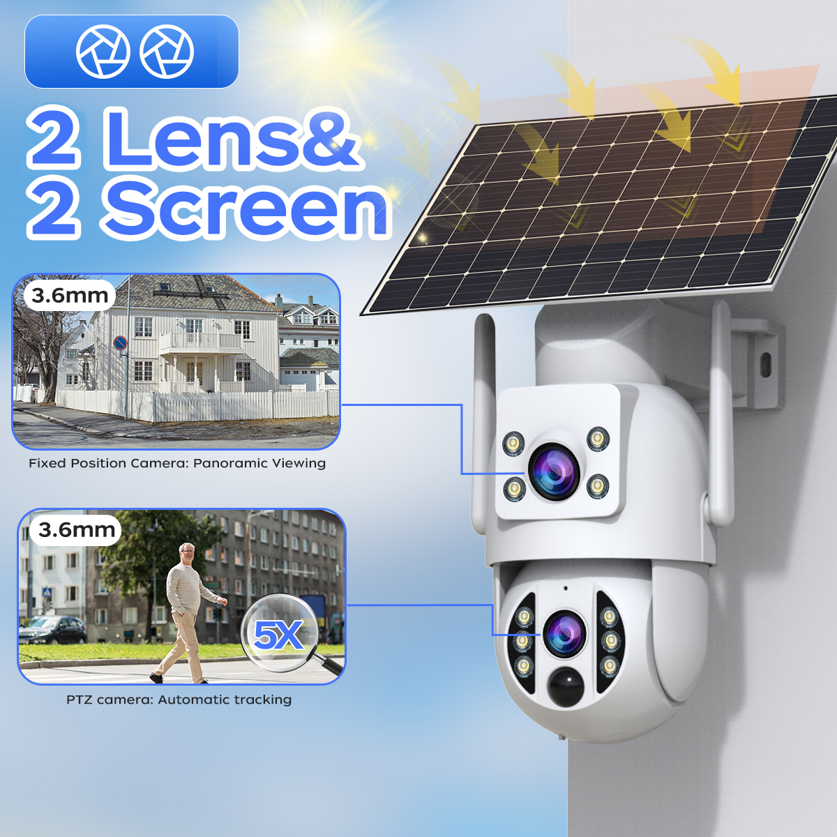 JOOAN 6MP Outdoor Solar Wifi C - Home Security Outdoor Camera System ulasan dan harga