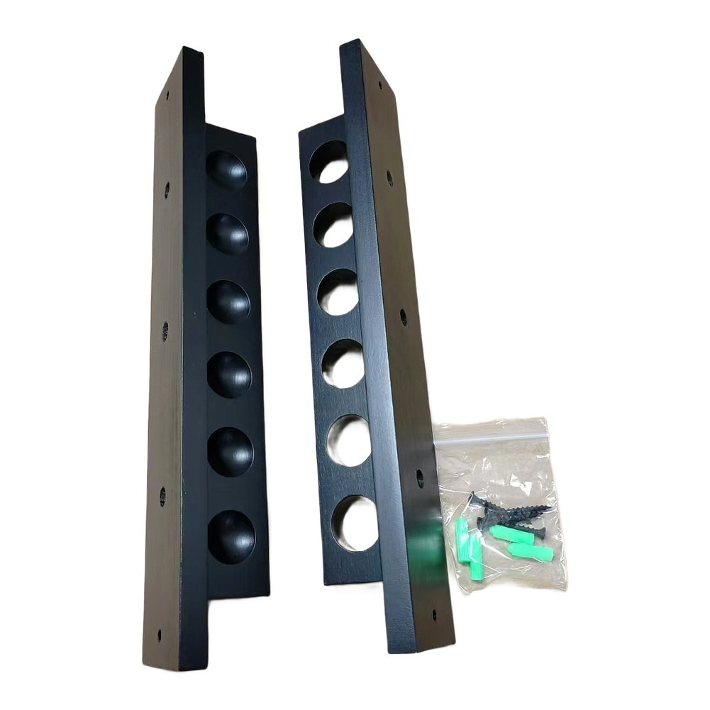 Six-Hole Wooden Pool Cue Rack  - Home Security Game ulasan dan harga
