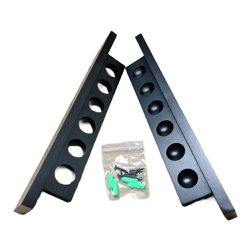 Six-Hole Wooden Pool Cue Rack  - Home Security Game ulasan dan harga